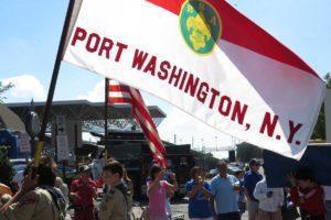 Boy Scouts with Port Washington flag
