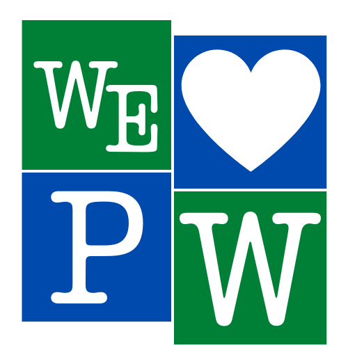 we love P W logo